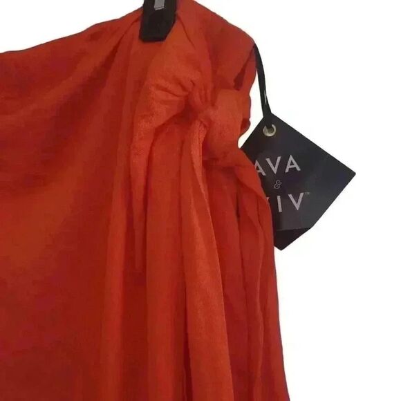 Ava & Viv Women's Orange Rayon/Spandex Knit Wrap Skirt- NEW - Picture 9 of 13